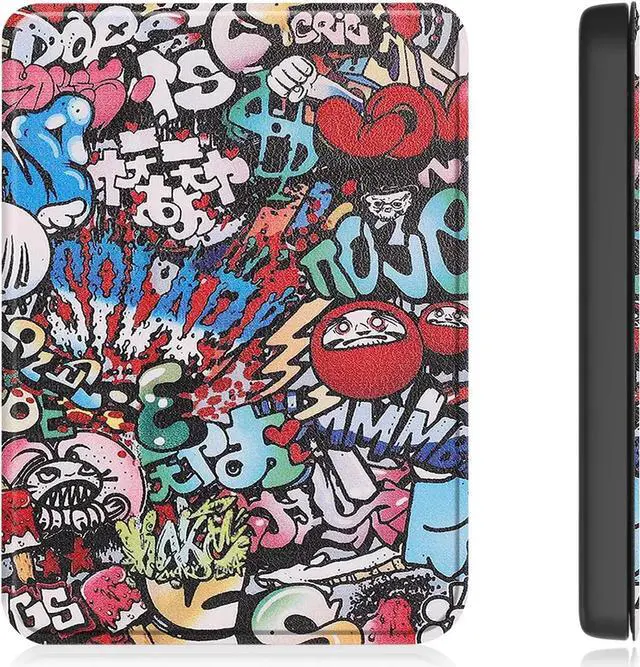 Alt view image 6 of 7 - Case for 6 inch Kobo Clara 2E / Tolino Shine 4, 2022 Released, Ultra Slim Lightweight Folio Premium PU Leather Protective Cover with Auto Sleep/Wake Function, 2 in 1 Stylus Pen Colorful Tree