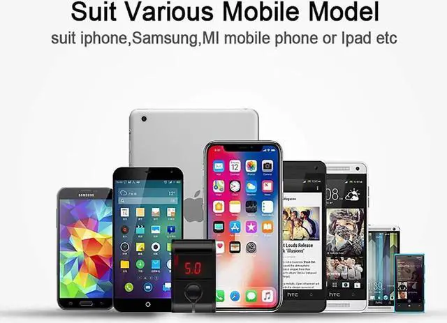 Alt view image 3 of 7 - Wall Charger Digital Travel Charger 2.4A Dual USB Port Charge Power Adapter with LED Display,IC Smart Explosion Protection and Foldable Plug,for iPhone,Android,Power Bank and More (Black)