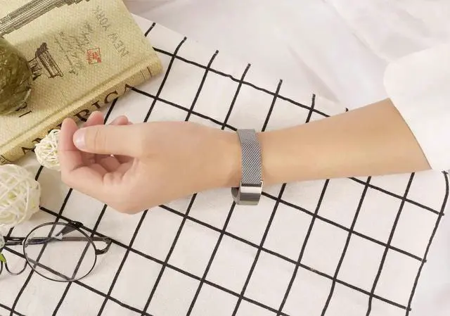 Alt view image 4 of 7 - 2PCS Replacement Metal Bands for Fitbit Alta and Fitbit Alta HR Adjustable Milanese Stainless Steel Mesh Magnetic Replacement Strap Replacement Band for Women & Men Gift