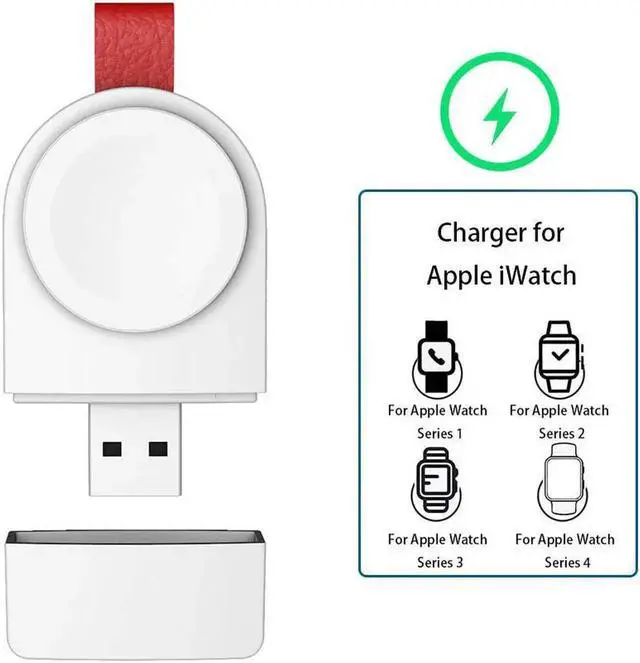 Alt view image 2 of 7 - Watch Charger for Apple Magnetic Portable Wireless iWatch Charger Compatible for Apple Watch Series 1 2 3 4 in 38mm 40mm 42mm 44mm
