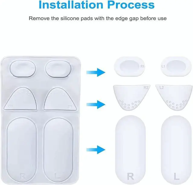 Alt view image 5 of 7 - Silicone Controller Pad for PSVR2,4 in 1 Accessories Kit for PS VR2 Controller with Anti-Slip Handle Cover Grip Protection