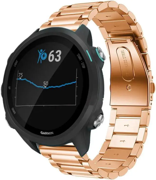 Main image of Werleo Compatible for Garmin Vivoactive 3 Watch Band 20mm Stainless Steel Watch Strap for Garmin Forerunner 645 / Forerunner 245 / Samsung Galaxy Watch 42mm / Galaxy Watch Active 40mm Smart Watch