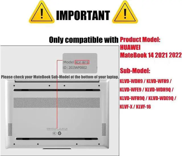 Alt view image 5 of 6 - Compatible with Huawei MateBook 14 inch 2021 / 2022 Matte Laptop Protective Hard Shell Case for Huawei Mate Book 14" 2021 2022 with Keyboard Cover Skin