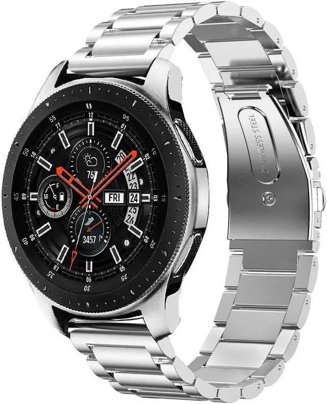 Main image of Werleo Stainless Steel Metal Band Bracelet Strap Compatible with Samsung Galaxy Watch 42mm / Ticwatch E / Galaxy Watch Active 40mm / Gear S2 Classic Silver