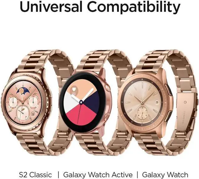 Alt view image 6 of 7 - Werleo Stainless Steel Metal Band Bracelet Strap Compatible with Samsung Galaxy Watch 42mm / Ticwatch E / Galaxy Watch Active 40mm / Gear S2 Classic