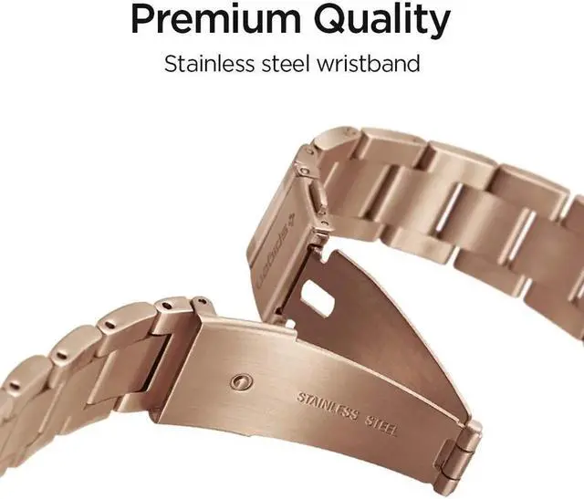 Alt view image 3 of 7 - Werleo Stainless Steel Metal Band Bracelet Strap Compatible with Samsung Galaxy Watch 42mm / Ticwatch E / Galaxy Watch Active 40mm / Gear S2 Classic