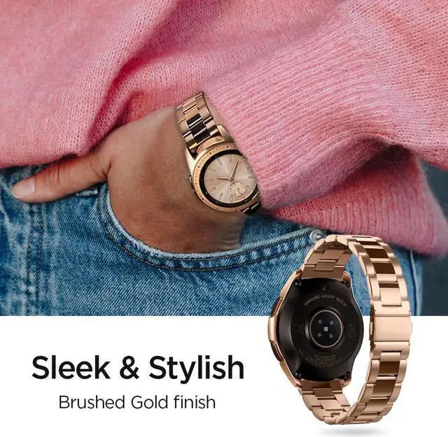Alt view image 7 of 7 - Werleo Stainless Steel Metal Band Bracelet Strap Compatible with Samsung Galaxy Watch 42mm / Ticwatch E / Galaxy Watch Active 40mm / Gear S2 Classic