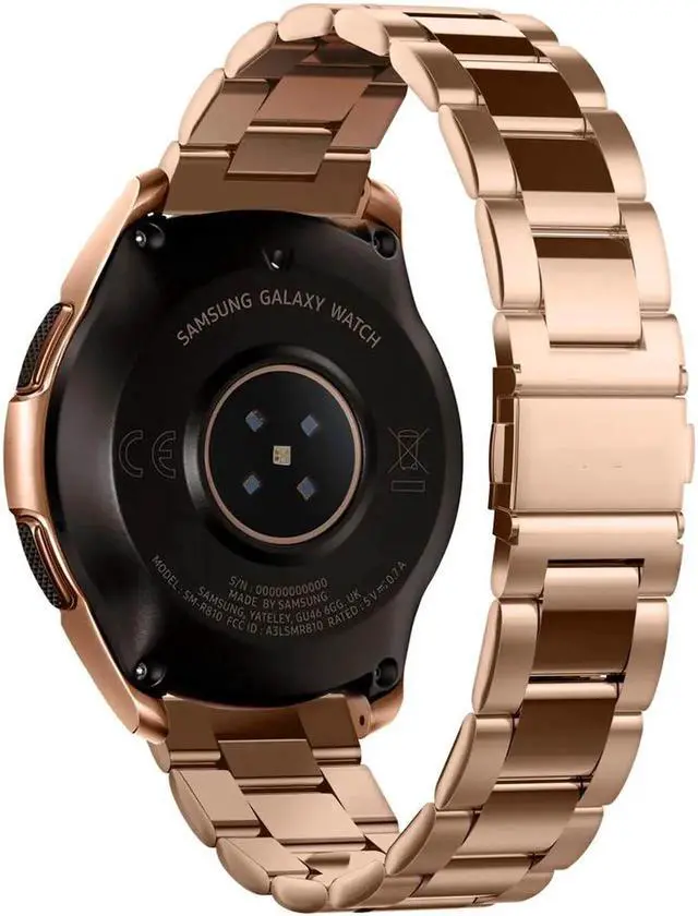 Alt view image 5 of 7 - Werleo Stainless Steel Metal Band Bracelet Strap Compatible with Samsung Galaxy Watch 42mm / Ticwatch E / Galaxy Watch Active 40mm / Gear S2 Classic