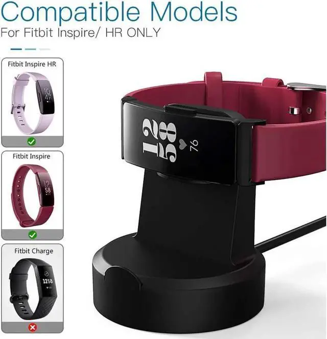 Alt view image 7 of 7 - Charger Dock For Fitbit Inspire / Inspire HR Portable Magnetic Replacement Charging Stand Adapter with USB Charging Cable Cord for Inspire / Inspire HR