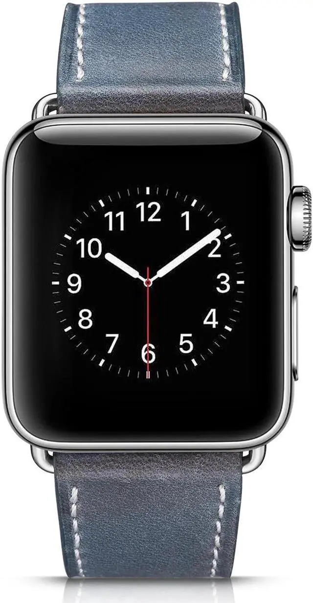 Alt view image 6 of 6 - Werleo Compatible Apple Watch Band 42mm 44mm, Genuine Leather Replacement for iwatch Strap Compatible with Apple Watch Series 4 (44mm) Series 3 Series 2 Series 1 (42mm) Sport Edition