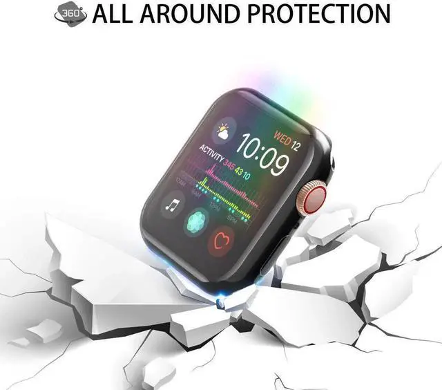 Alt view image 5 of 7 - Case for Apple Watch Series 4 Screen Protector 40mm 2018 New iWatch Overall Protective Case TPU HD Black Ultra-Thin Cover for Apple Watch Series 4 - 1 Black+1 Transparent