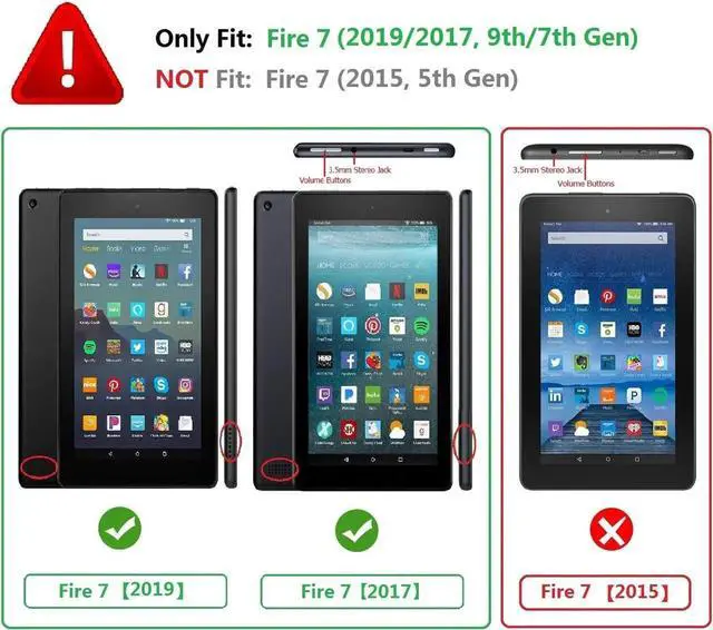 Alt view image 7 of 7 - Werleo Protective Case for Amazon All New Fire 7 2019 9th Generation 2019 Release - Light Weight Shock Proof Convertible Handle Stand Kids Cover for Fire 7 Tablet 9th Gen 2019 Release Black