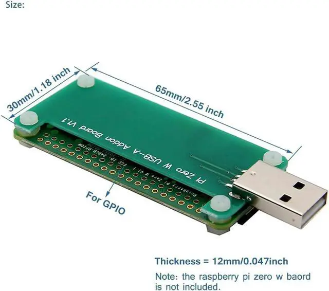 Alt view image 2 of 7 - Raspberry Pi Zero W USB-A Addon Board V1.1 No Data Line Required Plug in Then Play Provide A Full Sized USB Type-A Connector with Protective Acrylic Case for Raspberry Pi Zero or Zero W