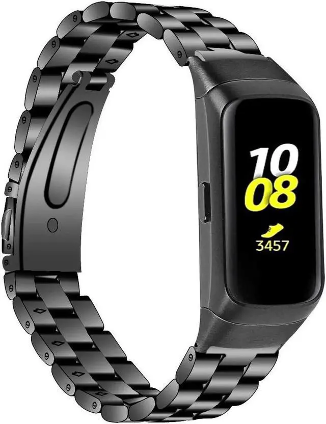 Alt view image 6 of 6 - Werleo Compatible with Samsung Galaxy Fit SM-R370 Bands Galaxy Fit Watch Band Solid Stainless Steel Metal Replacement Bracelet Strap fit Galaxy Fit SM-R370 Smart Watch