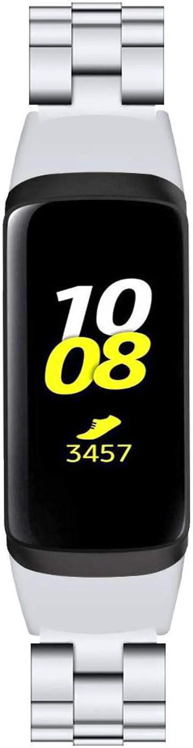 Alt view image 3 of 4 - Werleo Compatible with Samsung Galaxy Fit SM-R370 Bands Galaxy Fit Watch Band Solid Stainless Steel Metal Replacement Bracelet Strap fit Galaxy Fit SM-R370 Smart Watch Silver