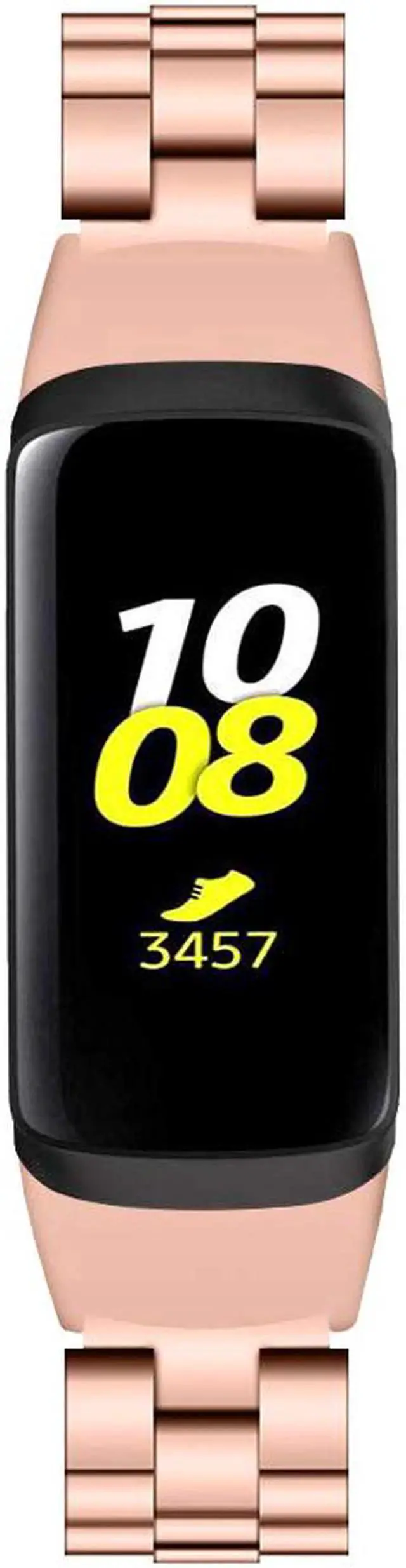 Alt view image 4 of 4 - Werleo Compatible with Samsung Galaxy Fit SM-R370 Bands Galaxy Fit Watch Band Solid Stainless Steel Metal Replacement Bracelet Strap fit Galaxy Fit SM-R370 Smart Watch