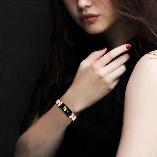 Alt view image 3 of 4 - Werleo Compatible with Samsung Galaxy Fit SM-R370 Bands Galaxy Fit Watch Band Solid Stainless Steel Metal Replacement Bracelet Strap fit Galaxy Fit SM-R370 Smart Watch