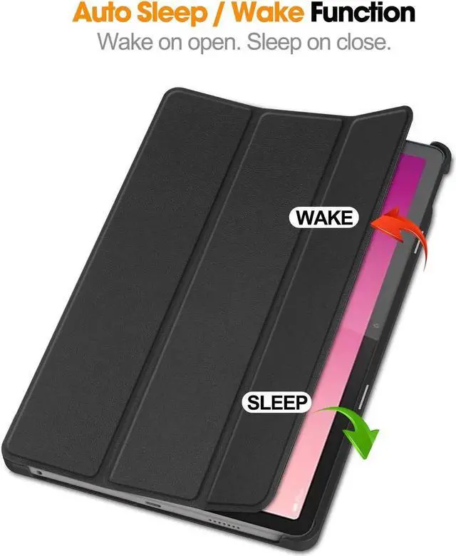 Alt view image 2 of 7 - Case for Lenovo Tab M10 5G 10.6 Inch 2023 TB-360ZU TB-360XU, Tri fold Slim Lightweight Hard Shell Smart Protective Cover with Multi-Angle Stand, Universal Stylus Pen
