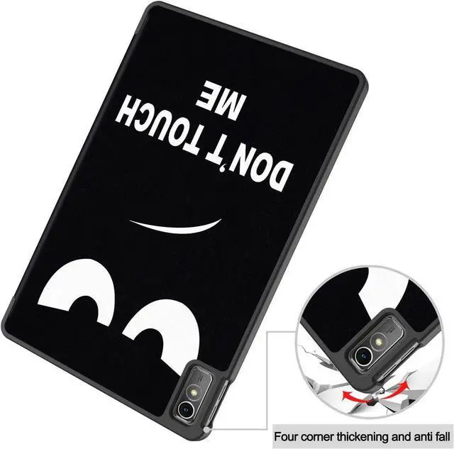 Alt view image 4 of 7 - Case for Lenovo Tab M10 5G 10.6 Inch 2023 TB-360ZU TB-360XU, Tri fold Slim Lightweight Hard Shell Smart Protective Cover with Multi-Angle Stand, Universal Stylus Pen Black/White