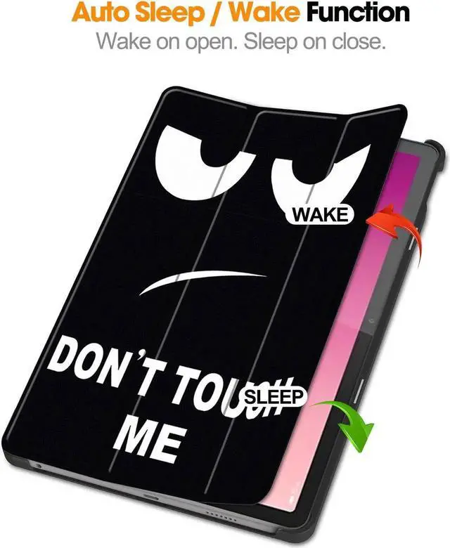 Alt view image 2 of 7 - Case for Lenovo Tab M10 5G 10.6 Inch 2023 TB-360ZU TB-360XU, Tri fold Slim Lightweight Hard Shell Smart Protective Cover with Multi-Angle Stand, Universal Stylus Pen Black/White