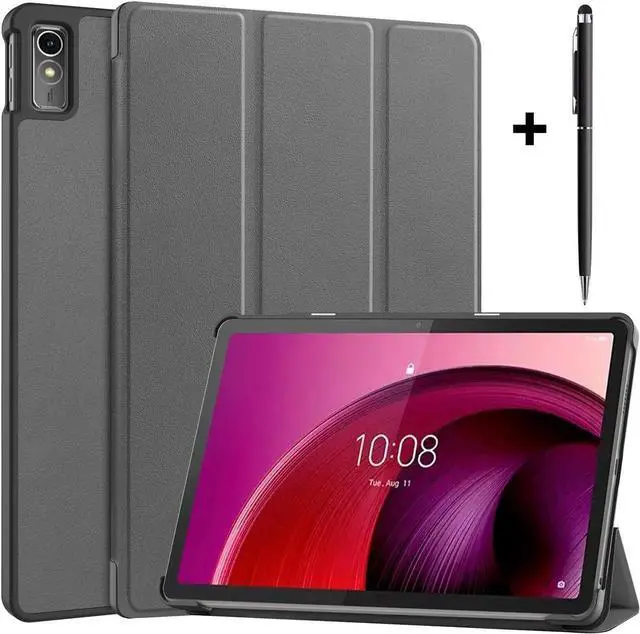 Main image of Case for Lenovo Tab M10 5G 10.6 Inch 2023 TB-360ZU TB-360XU, Tri fold Slim Lightweight Hard Shell Smart Protective Cover with Multi-Angle Stand, Universal Stylus Pen Gray