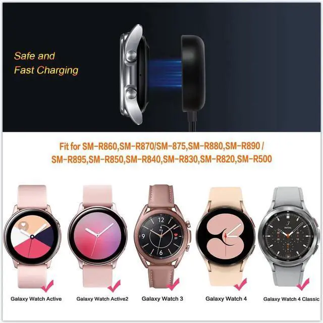 Alt view image 4 of 7 - 2 Pack Compatible with Samsung Galaxy Watch 4/4 Classic/3/Active/Active 2 Wireless Charging Dock,Trami Replacement USB Charger Cable Cord Stand for Galaxy Watch 4/4 Classic/3 /Active/Active 2