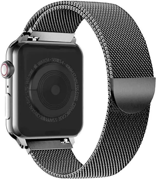 Alt view image 2 of 6 - Compatible with iWatch Band 38mm / 40mm - 42mm / 44mm Men Women Magnetic Closure Clasp Replacement Mesh Milanese Bands Compatible for Apple Watch iWatch Series 1 2 3 4