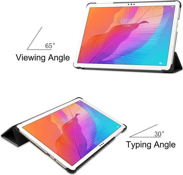 Alt view image 6 of 7 - Case Compatible with Huawei MatePad T10 9.7" 2020 AGR-L09 / AGR-W09, Shockproof Protective Cover Ultra Light Slim Fit with Trifold Kickstand for Huawei MatePad T10 9.7 Inch 2020 Black