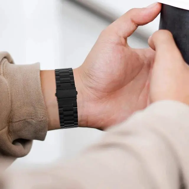 Alt view image 4 of 7 - Band Replacement Compatible with Garmin Fenix 5 / 5 Plus / Forerunner 935 / 945 Premium Stainless Steel Metal Watch Band with Quick Release Connector Fit Fenix 5 / 5 Plus / Forerunner 935 945