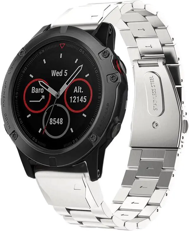 Alt view image 4 of 4 - Werleo Fenix 5S Band Quick Release Easy Fit 20mm Solid Stainless Steel Metal Bands Compatible for Garmin Fenix 5S / 5S Plus / D2 Delta S Smartwatch Silver