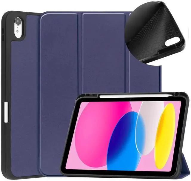 Main image of Case for iPad A16 11th Generation 11 inch 2025 / iPad 10th Generation 10.9 inch 2022, Slim Smart Stand Cover with Pencil Holder, Universal Stylus Pen Blue