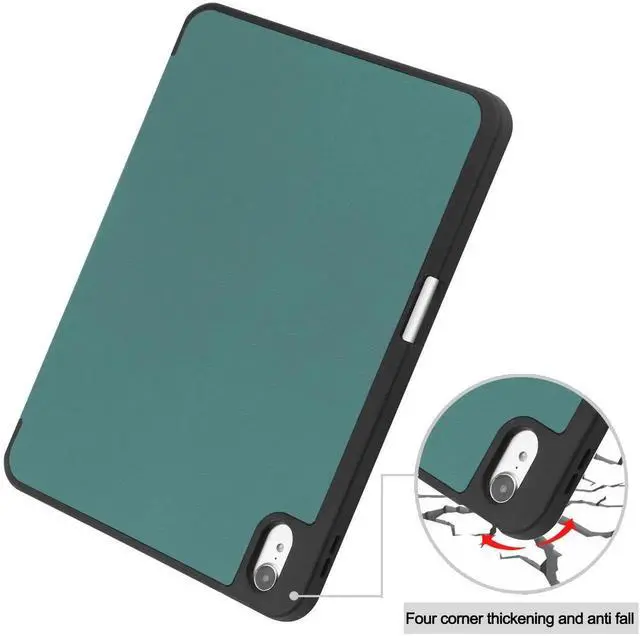 Alt view image 6 of 7 - Case for iPad A16 11th Generation 11 inch 2025 / iPad 10th Generation 10.9 inch 2022, Slim Smart Stand Cover with Pencil Holder, Universal Stylus Pen Dark Green