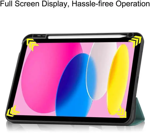 Alt view image 7 of 7 - Case for iPad A16 11th Generation 11 inch 2025 / iPad 10th Generation 10.9 inch 2022, Slim Smart Stand Cover with Pencil Holder, Universal Stylus Pen Dark Green