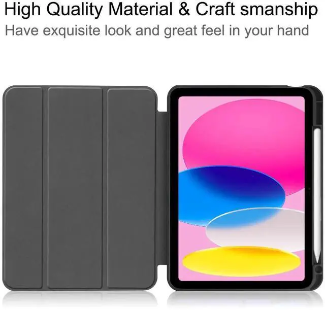 Alt view image 5 of 7 - Case for iPad A16 11th Generation 11 inch 2025 / iPad 10th Generation 10.9 inch 2022, Slim Smart Stand Cover with Pencil Holder, Universal Stylus Pen Rose Gold