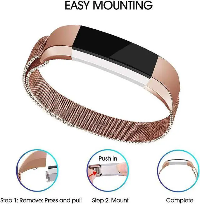 Alt view image 2 of 7 - 2PCS Stainless Steel Replacement Bands Strap Compatible with Fitbit Alta and Fitbit Alta HR
