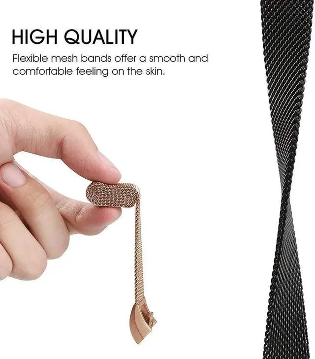 Alt view image 2 of 7 - 2PCS Stainless Steel Replacement Bands Strap Compatible with Fitbit Alta and Fitbit Alta HR