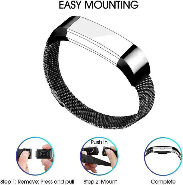 Alt view image 3 of 7 - 2PCS Stainless Steel Replacement Bands Strap Compatible with Fitbit Alta and Fitbit Alta HR