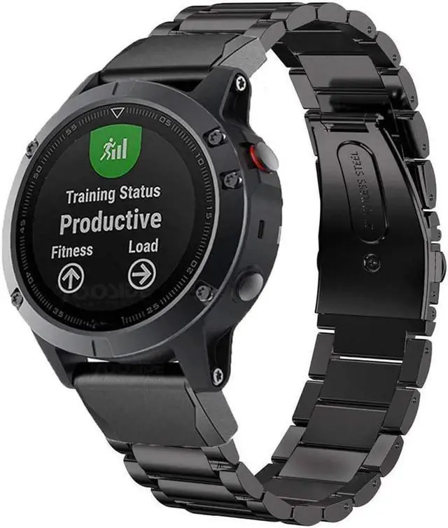 Alt view image 2 of 7 - Fenix 5X / Fenix 5X Plus Bands 26mm Quick Release Easy Fit Stainless Steel Metal Bands Replacement Strap Bracelet for Garmin Fenix 5X / 5X Plus / Fenix 3 / 3 HR / Quatix 3 / D2 / Tactix