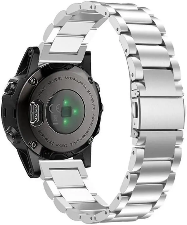 Alt view image 2 of 4 - Fenix 5X / Fenix 5X Plus Bands 26mm Quick Release Easy Fit Stainless Steel Metal Bands Replacement Strap Bracelet for Garmin Fenix 5X / 5X Plus / Fenix 3 / 3HR / Quatix 3 / D2 / Tactix
