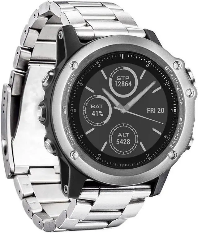 Alt view image 3 of 4 - Fenix 5X / Fenix 5X Plus Bands 26mm Quick Release Easy Fit Stainless Steel Metal Bands Replacement Strap Bracelet for Garmin Fenix 5X / 5X Plus / Fenix 3 / 3HR / Quatix 3 / D2 / Tactix