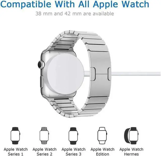 Alt view image 7 of 7 - Apple Watch Charger iWatch Charger Charging Cable Magnetic Wireless Portable Charger Pad 3.3 ft Charging Cable Cord for Apple Watch Series 3 2 1 All 38mm 42mm iWatch