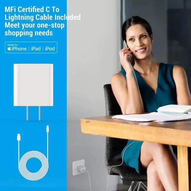 Alt view image 5 of 7 - iPhone Fast Charger 18W PD Wall Charger Apple Certified 3FT USB C to Lightning Cable Power Delivery Adapter Support Quick Charging for iPhone 11 Pro Max XR XS X 8 Plus iPad Pro