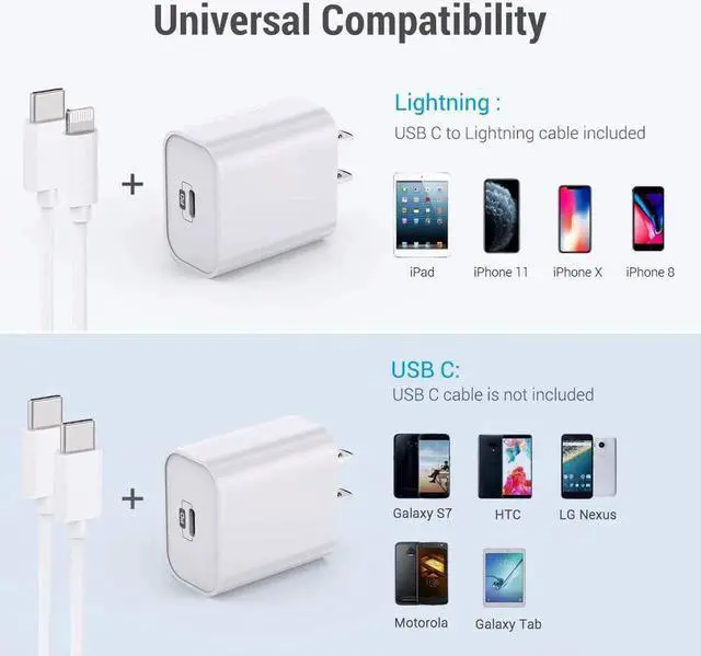 Alt view image 7 of 7 - iPhone Fast Charger 18W PD Wall Charger Apple Certified 3FT USB C to Lightning Cable Power Delivery Adapter Support Quick Charging for iPhone 11 Pro Max XR XS X 8 Plus iPad Pro