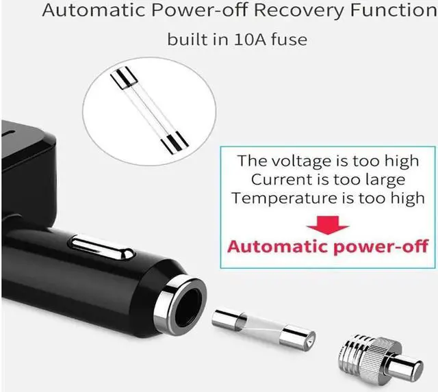 Alt view image 6 of 7 - Cigarette Lighter Adapter 120W 3.1A Dual USB Cigarette Lighter Splitter Dual Car Charger Adapter Splitter with Voltage Display 12V 24V DC Car Socket Splitter with On Off Switch