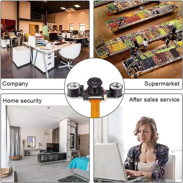 Alt view image 6 of 7 - Raspberry Pi 3 B+ Camera Wide Angle 175 Degree Night Vision Camera 5MP OV5647 Video Webcam Built-in IR-Cut Automatically Switching Day Night Vision for Raspberry Pi 3B 3B+ 2B B+ Pi Zero Zero W