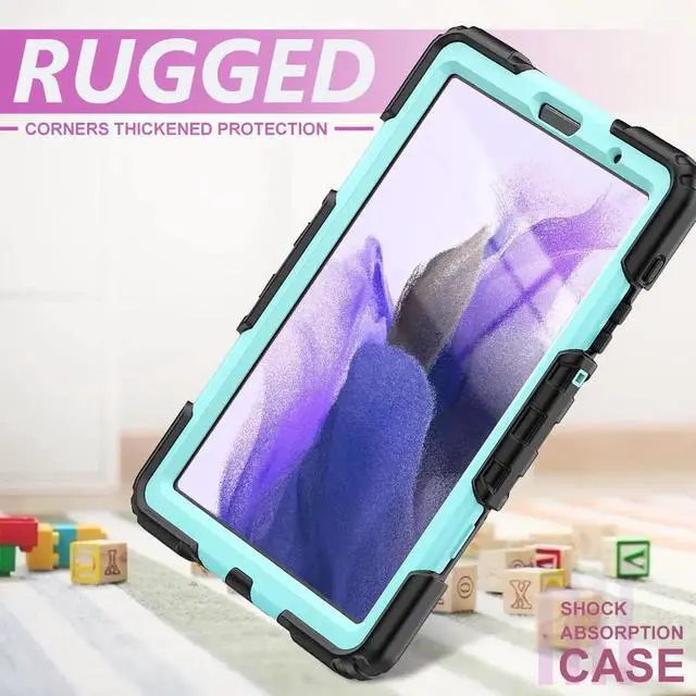 Alt view image 5 of 7 - Shockproof Cover Protective Case with Built-in Screen Protector for Samsung galaxy Tab A7 Lite 8.7 inch 2021 Model SM-T220 SM-T225 with Stand, Hand Strap & Shoulder Strap
