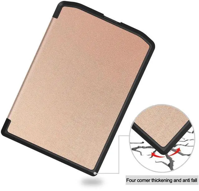 Alt view image 2 of 7 - Case for Pocketbook Verse PB629 / Verse Pro PB634 / Lite E-Reader 6 Inch, Slim Hard Shell Smart Protective Cover with Multi-Angle Stand, Auto Sleep/Wake Rose Gold