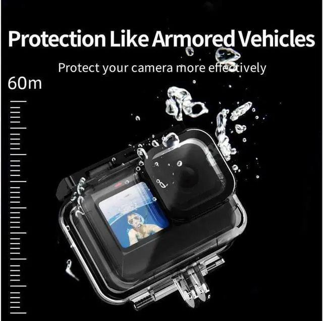 Alt view image 5 of 6 - Waterproof Case with 3-Pack Dive Filter for GoPro Hero 12 Hero 11 Hero 10 Hero 9 Black 60M/196FT Underwater Scuba Snorkeling Deep Diving with Red Magenta Filter Bracket Screw Go Pro Accessories
