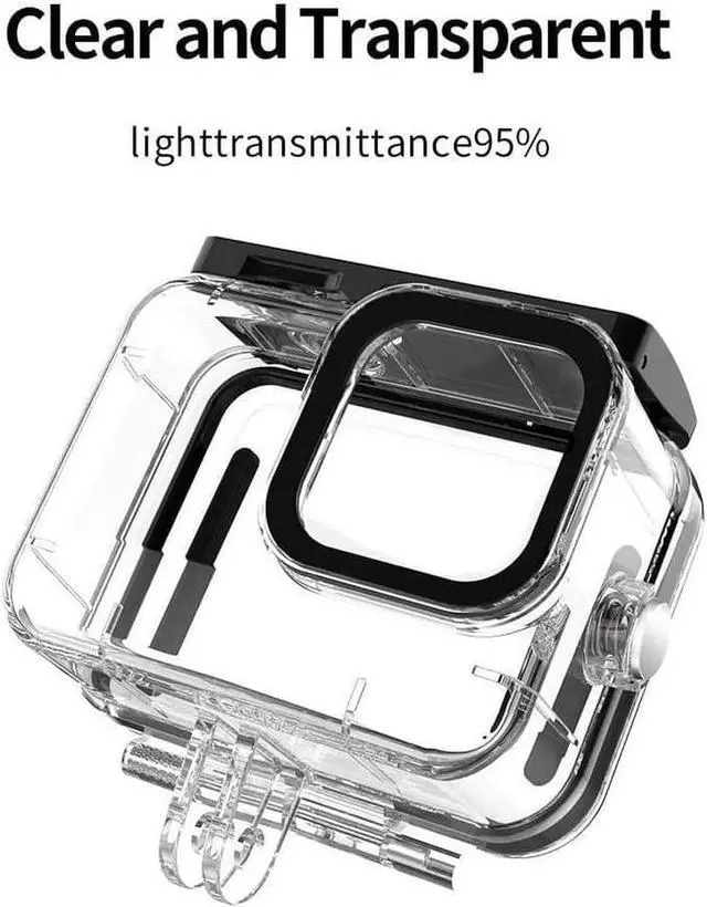 Alt view image 3 of 6 - Waterproof Case with 3-Pack Dive Filter for GoPro Hero 12 Hero 11 Hero 10 Hero 9 Black 60M/196FT Underwater Scuba Snorkeling Deep Diving with Red Magenta Filter Bracket Screw Go Pro Accessories