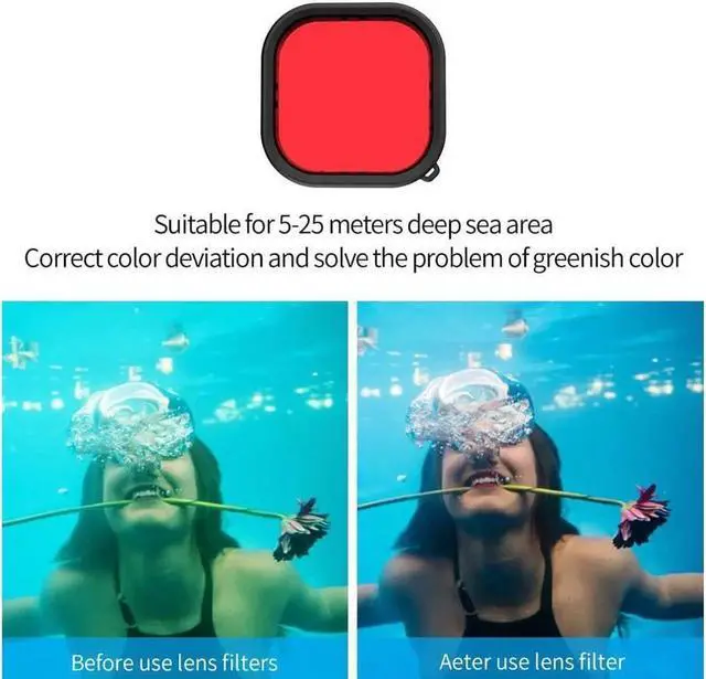 Alt view image 2 of 6 - Waterproof Case with 3-Pack Dive Filter for GoPro Hero 12 Hero 11 Hero 10 Hero 9 Black 60M/196FT Underwater Scuba Snorkeling Deep Diving with Red Magenta Filter Bracket Screw Go Pro Accessories